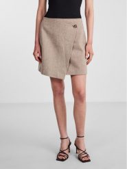 YAS Spódnica trapezowa 26031615 Beżowy Regular Fit. Brązowe spódnice YAS, s, bez wzorów, z syntetyku, mini, trapezowe. Za 199.99 zł.