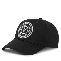 Czapka z daszkiem Versace Jeans Couture. Czarne czapki z daszkiem Versace Jeans Couture, bez wzorów, z jeansu. Za 199.99 zł.