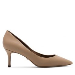 Szpilki Gino Rossi. Brązowe szpilki Gino Rossi, bez wzorów, bez obcasa, na szpilce, bez zapięcia. Za 299.99 zł.