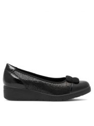 Go Soft Półbuty EST-2215-15 Czarny. Czarne czółenka GO SOFT, bez wzorów, ze skóry, bez obcasa, na koturnie. Za 149.99 zł.