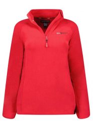 Geographical Norway Bluza polarowa "Tug" w kolorze czerwonym rozmiar: S. Czerwone bluzy bez kaptura Geographical Norway, s, bez wzorów, z materiału, bez kaptura. Za 79.03 zł.