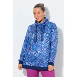 Damskie Bluza stójka długie rękawy z recyklingu. Niebieskie bluzy bez kaptura Ulla Popken, plus size, bez wzorów, z elastanu, bez kaptura. Za 239.99 zł.