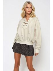 Trendyol Bluza w kolorze beżowym rozmiar: M. Brązowe bluzy bez kaptura Trendyol, m, bez wzorów, z bawełny, bez kaptura. Za 145.26 zł.