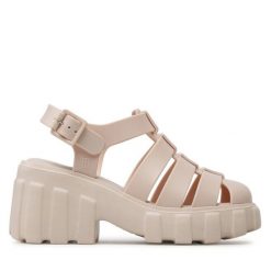 Sandały Melissa. Brązowe sandały Melissa, bez wzorów, bez obcasa, na słupku, bez zapięcia. Za 599.99 zł.