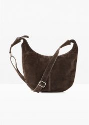 Torebka na ramię z zamszu. Szare torebki klasyczne bonprix, bez wzorów, na ramię, duże, bez dodatków. Za 149.99 zł.