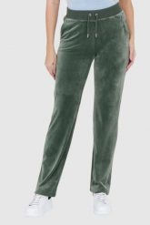 JUICY COUTURE Welurowe zielone spodnie dresowe damskie diamante bottoms, Rozmiar S. Zielone spodnie dresowe Juicy Couture, bez wzorów, z dresówki. W wyprzedaży za 299.99 zł.