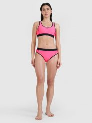 4F Dół od bikini damski - różowy L. Czerwone bikini 4f, bez wzorów, z elastanu, eleganckie. W wyprzedaży za 69.99 zł.
