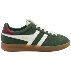 Damskie zamszowe buty sportowe Gola Cyclone. Białe buty sportowe lifestyle Gola, bez wzorów, ze skóry, sportowe, bez zapięcia. Za 470.50 zł.