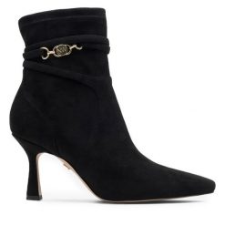 Botki Nine West. Czarne botki Nine West, bez wzorów, bez obcasa, na szpilce, bez zapięcia. Za 139.99 zł.