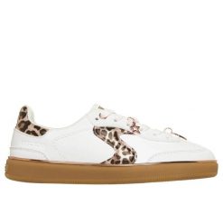 Buty sportowe damskie Skechers Hotshot Leopard Fame. Białe buty treningowe Skechers, z aplikacjami, z gumy, bez zapięcia. Za 260.00 zł.