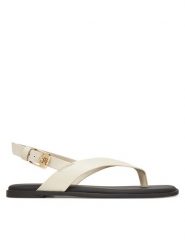 Tommy Hilfiger Sandały Color Block Thong Flat Sandal FW0FW08883 Écru. Sandały Tommy Hilfiger, bez wzorów, ze skóry, bez obcasa, na płaskiej podeszwie, bez zapięcia. Za 299.99 zł.