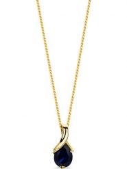 Revoni Złoty naszyjnik z zawieszką - dł. 45 cm rozmiar: onesize. Niebieskie naszyjniki Revoni, z materiału, z szafirem, złote. Za 1,035.99 zł.