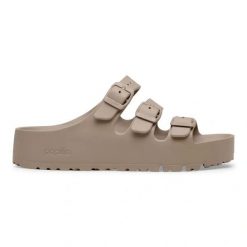 Birkenstock Florida III Flex Platform EVA Gray Taupe Klapki damskie. Szare klapki Birkenstock, bez wzorów, klasyczne, bez obcasa, na platformie, bez zapięcia. Za 229.99 zł.