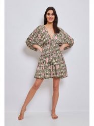 YYDS Sukienka w kolorze khaki rozmiar: 40/42. Brązowe sukienki YYDS, bez wzorów, klasyczne, bez kołnierzyka, bez ramiączek, mini. Za 99.80 zł.