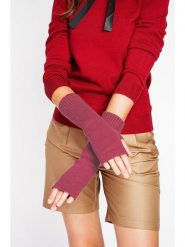 C& Jo Mitenki w kolorze jagodowym rozmiar: onesize. Czerwone rękawiczki C& Jo, bez wzorów, prążkowane. Za 43.99 zł.