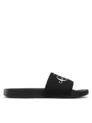 Calvin Klein Jeans Klapki Slide Monogram Co YW0YW00103 Czarny. Czarne klapki Calvin Klein Jeans, bez wzorów, z jeansu, bez obcasa, bez zapięcia. Za 129.99 zł.