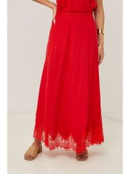 Le Monde du Lin Lniana spódnica w kolorze czerwonym rozmiar: 38/40. Czerwone spódnice Le Monde du Lin, bez wzorów, z koronki, maxi. Za 165.99 zł.