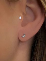 Eclat d'Argent Srebrne kolczyki-wkrętki z cyrkoniami rozmiar: onesize. Szare kolczyki Eclat d'Argent, z cyrkonią, srebrne. Za 65.99 zł.