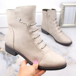 Botki damskie połyskujące ocieplane Jezzi ASA62-16. Botki Jezzi, bez wzorów, ze skóry ekologicznej, bez obcasa, bez zapięcia. Za 104.00 zł.