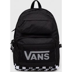 Vans plecak kolor czarny duży z nadrukiem. Czarne plecaki Vans, bez wzorów, do ręki, z nadrukiem, bez dodatków. Za 279.99 zł.