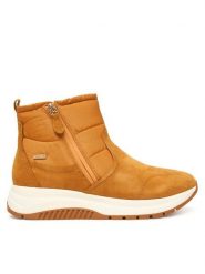 Caprice Botki 9-26400-45 Pomarańczowy. Brązowe botki Caprice, bez wzorów, z materiału, bez obcasa, na płaskiej podeszwie, bez zapięcia. Za 489.99 zł.