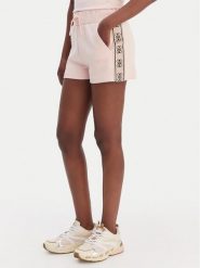 Guess Szorty sportowe V3GD13 KB3P2 Różowy Regular Fit. Czerwone szorty sportowe Guess, z aplikacjami, z bawełny. Za 279.99 zł.