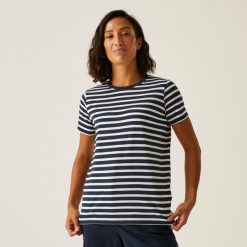 Koszulka turystyczna damska Bayletta. Niebieskie t-shirty sportowe Regatta, bez wzorów, z jersey, bez ramiączek. Za 137.50 zł.
