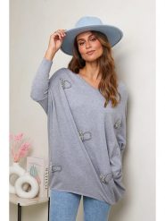 Soft Cashmere Sweter w kolorze szarym rozmiar: 38/40. Szare swetry Soft Cashmere, bez wzorów, klasyczne, bez ramiączek. Za 182.45 zł.
