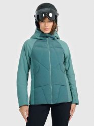 4F Kurtka narciarska w kolorze turkusowym rozmiar: M. Niebieskie kurtki narciarskie 4f, m, bez wzorów, bez kaptura, narciarskie, primaloft. Za 418.69 zł.