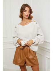 So Cachemire Sweter "Cornella" w kolorze kremowym rozmiar: S. Brązowe swetry So Cachemire, s, bez wzorów, z kaszmiru, bez ramiączek. Za 211.95 zł.