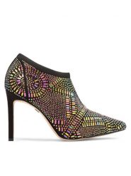 Nine West Botki MAJDY FF-1717 Czarny. Czarne botki Nine West, bez wzorów, z materiału, bez obcasa, na szpilce, bez zapięcia. Za 149.99 zł.