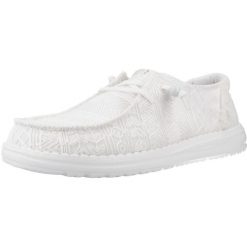 HeyDude Damskie Mokasyny Wendy Crochet Lace. Białe mokasyny Hey dude, bez wzorów, z materiału. Za 289.00 zł.
