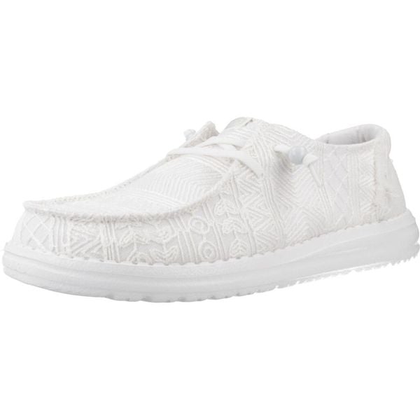HEYDUDE Damskie Mokasyny Wendy Crochet Lace. Białe mokasyny Hey dude, bez wzorów, z materiału. Za 359.00 zł.