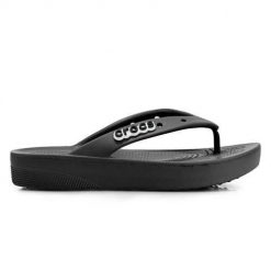 Japonki unisex Crocs Classic Platform. Czarne japonki Crocs, bez wzorów, z materiału. Za 243.00 zł.