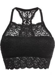 Biustonosz bustier bez fiszbinów. Czarne biustonosze bonprix, bez wzorów, z koronki. Za 69.99 zł.
