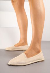 Beżowe Espadryle Balerinki z Ozdobnymi Przeszyciami Firavione. Brązowe espadryle Born2be, bez wzorów, klasyczne, bez obcasa. W wyprzedaży za 42.49 zł.