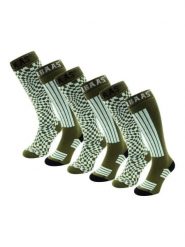 Skarpety narciarskie - unisex - 6 par - oliwkowo-zielone. Zielone skarpetki POEDERBAAS, bez wzorów, z elastanu. Za 242.82 zł.