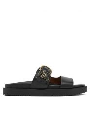 Tommy Hilfiger Klapki FW0FW08512 Czarny. Czarne klapki Tommy Hilfiger, bez wzorów, ze skóry, bez obcasa, bez zapięcia. Za 649.99 zł.