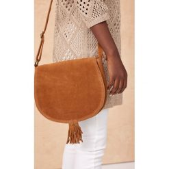Torebka Venetta BS Camel. Brązowe torebki klasyczne blue shadow, bez wzorów, z zamszu, małe, zamszowe, bez dodatków. Za 249.90 zł.