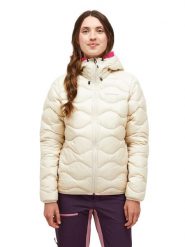 Kurtka Peak Performance puchowa damska Helium Down Hood Jacket beżowa - L. Brązowe kurtki Peak Performance, na lato, l, bez wzorów, z elastanu, eleganckie, bez kaptura. Za 1,195.75 zł.