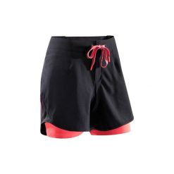 Szorty na rower MTB ST 500 damskie. Fioletowe szorty sportowe ROCKRIDER. W wyprzedaży za 79.99 zł.