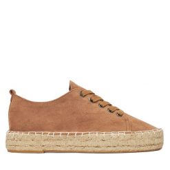 Espadryle DeeZee. Brązowe espadryle DeeZee, bez wzorów, bez obcasa. Za 119.99 zł.