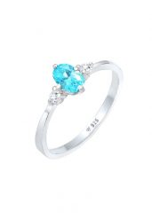 Elli Damski Soliter Blue Oval zaręczynowy z kryształami cyrkonii w srebrze 925 Sterling Silver Pierścionki 1 ct. Niebieskie pierścionki Elli, z cyrkonią, srebrne. Za 198.99 zł.