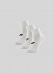 4F Skarpetki krótkie (3-pack) damskie - białe 39-42. Białe skarpetki 4f, bez wzorów, z bawełny. Za 49.99 zł.