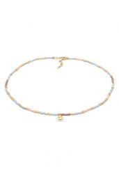 Elli Damski choker z zawieszką z smiling face ze szklanych koralików w kolorze pastelowym z pozłacanego srebra próby 925 Sterling Silver Naszyjniki 1. Szare naszyjniki Elli, z materiału, pozłacane. Za 283.99 zł.
