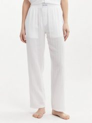 Calvin Klein Underwear Spodnie materiałowe 000QS7140E Biały Relaxed Fit. Białe spodnie materiałowe Calvin Klein Underwear, bez wzorów, z bawełny. Za 129.99 zł.