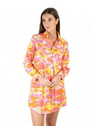 Isla Bonita by SIGRIS Sukienka w kolorze jasnoróżowo-żółtym rozmiar: XL. Różowe sukienki Isla Bonita by SIGRIS, na co dzień, xl, bez wzorów, z bawełny, bez kołnierzyka, bez ramiączek, mini, proste. Za 99.80 zł.