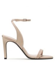 Calvin Klein Sandały Ess Stilleto Snddal 90-Hh HW0HW01128 Beżowy. Brązowe sandały Calvin Klein, bez wzorów, ze skóry, bez obcasa, na szpilce, bez zapięcia. Za 419.99 zł.
