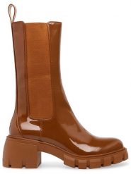 Steve Madden Skórzane sztyblety w kolorze jasnobrązowym rozmiar: 40. Brązowe botki Steve Madden, bez wzorów, sportowe, bez zapięcia. Za 255.94 zł.