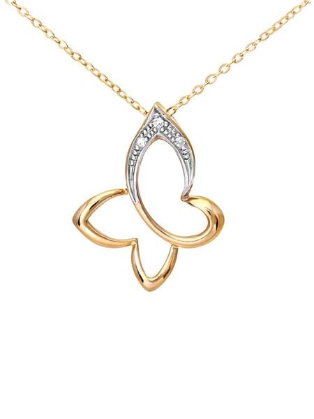 Revoni Złoty naszyjnik z diamentową zawieszką - dł. 45 cm rozmiar: onesize. Żółte naszyjniki Revoni, z materiału, z diamentem, złote. Za 991.99 zł.